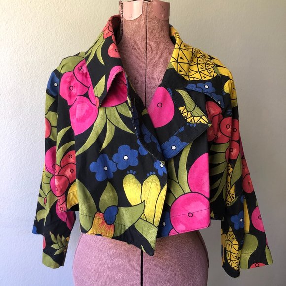 Vintage Barboglio Cristina Jan Fruit Crop Kimono Jacket